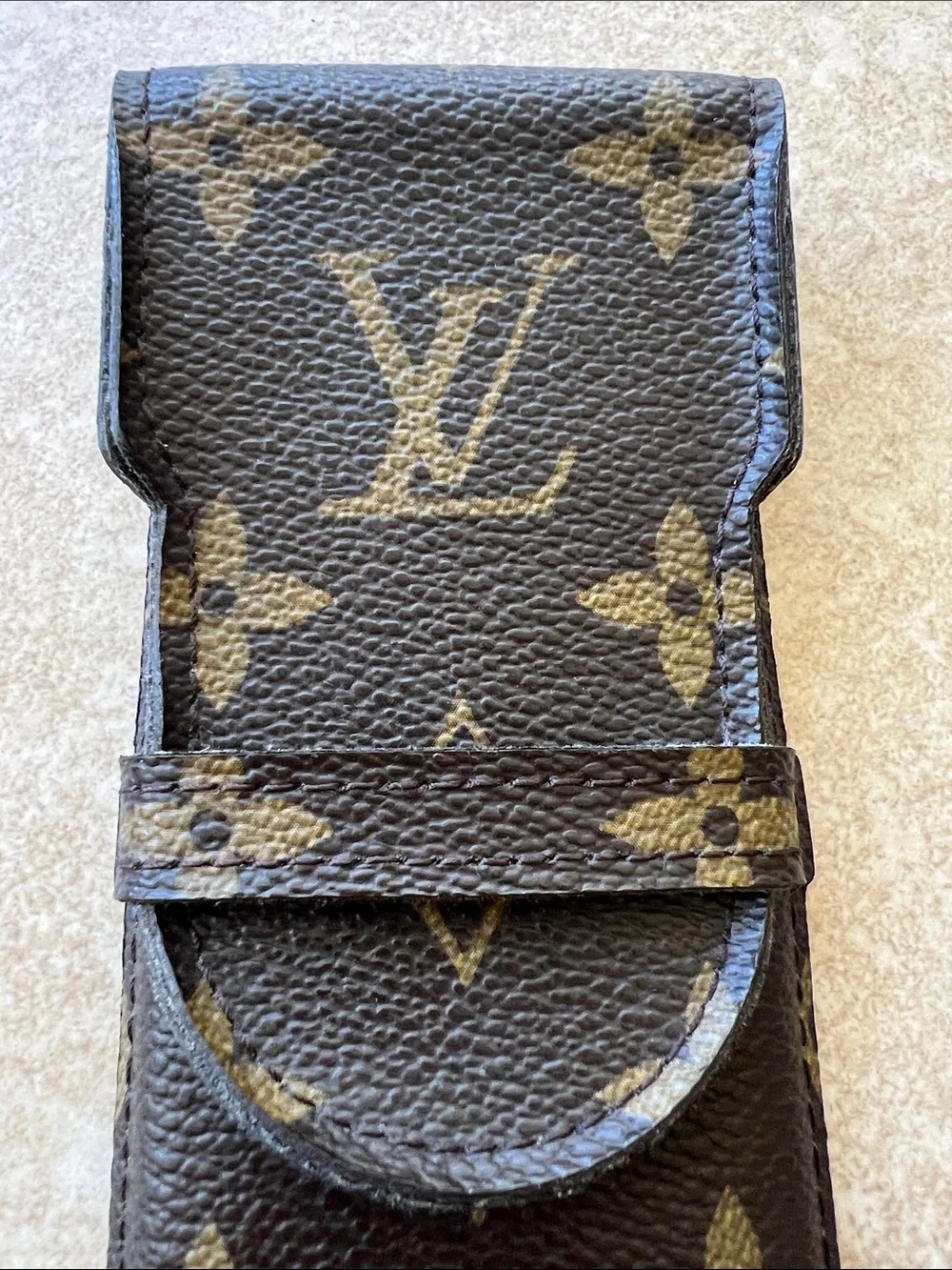 Louis Vuitton Monogram Brown & Gold Pen Sleeve or reading glasses